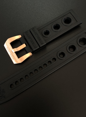 德国进口CuSn8锡青铜手表扣专业蓝洞潜水橡胶表带20/22mm通用平头