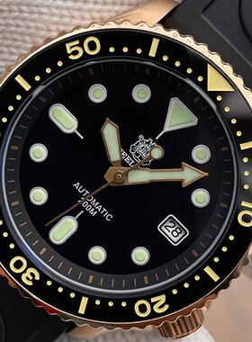 德国CuSn8锡青铜复古SKX007运动小鲍鱼200米防水自动机械潜水手表