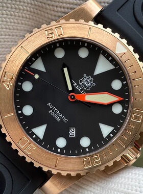 STEELDIVE钢潜定制2000M专业潜水大表盘水鬼机械夜光运动复古男表