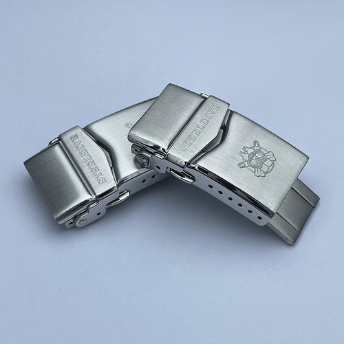 高级品质316L精钢潜水专用双保险折叠扣龟背18/22mm表带通用接口