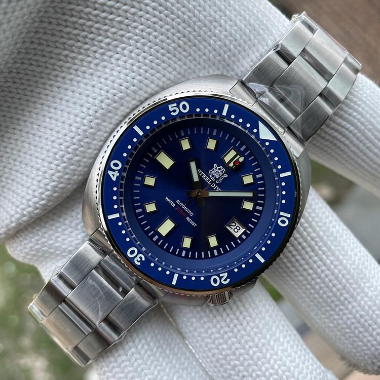 steeldive钢潜定制手表男自动机械机芯精钢鲍鱼6309蓝宝石潜水表