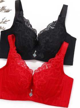 大胸显小文胸超薄款无海绵透气大码内衣胖MM托胸防下垂收副乳胸罩