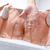 超薄大码 文胸有钢圈胖mm薄款 聚拢上托大胸显小内衣女收副乳防下垂