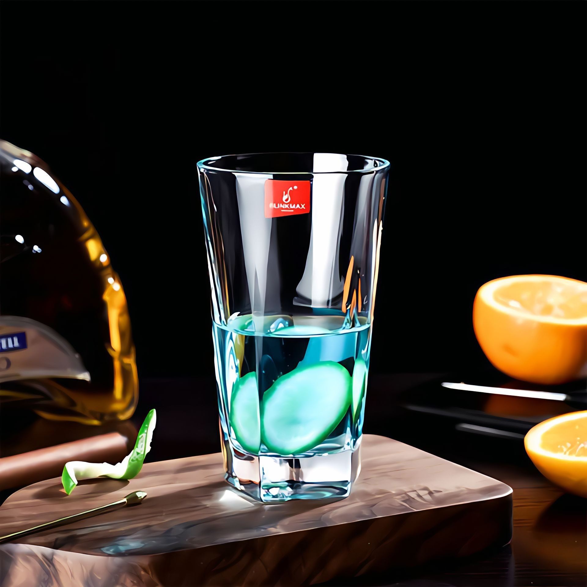 条纹水杯145ml酒吧专用玻璃杯啤酒杯平光杯 kty4301