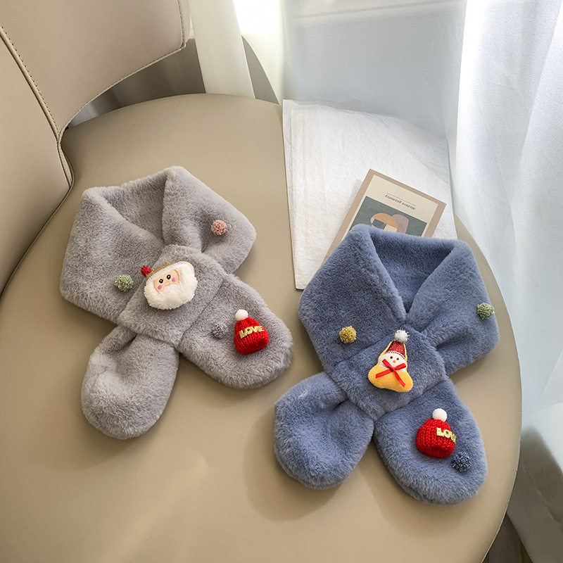 아이들을 위한 명절 선물 귀여운 사슴 스카프 트렌디하고 다재다능한 겨울용  두꺼워진 따뜻한 봉제 스카프