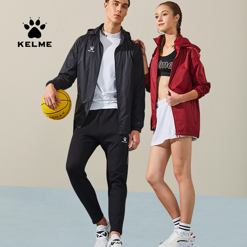 KELME 가을 겨울 축구 훈련 스포츠 정장 야외 방풍 및 방수 러닝 자켓 피트니스 바지