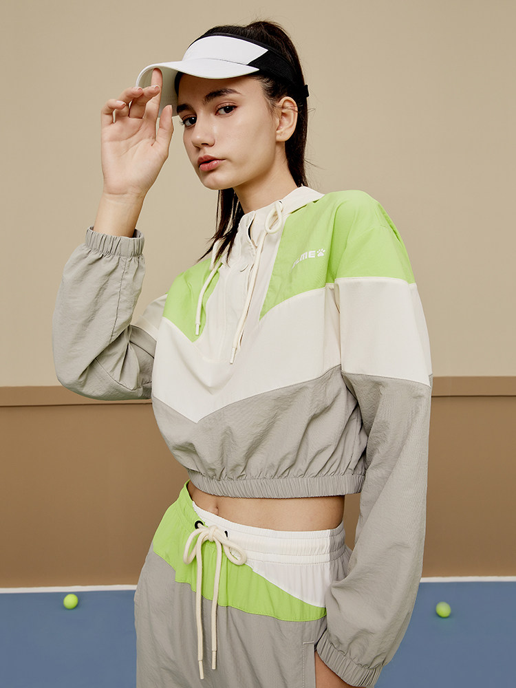 KELME 짠 재킷 여성 2024 가을 겨울 새로운 반 오픈 후드 탄성 스포츠 짧은 탑