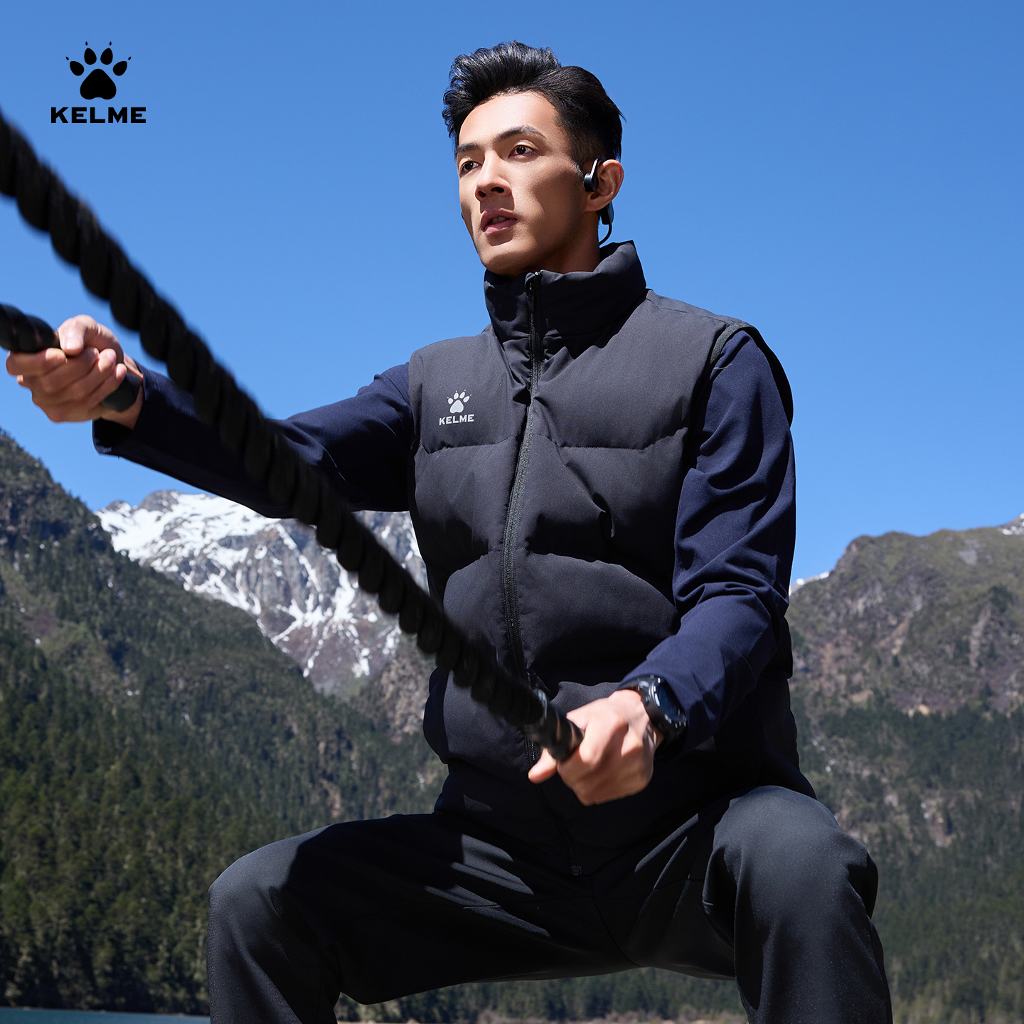 KELME卡尔美运动棉马甲男冬季