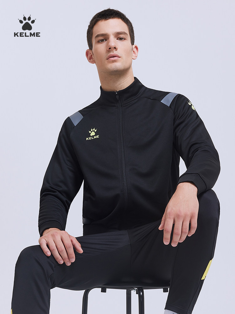 KELME KELME 니트 스포츠 정장 남성 가을 러닝 피트니스 투피스 축구 재킷 통기성 바지