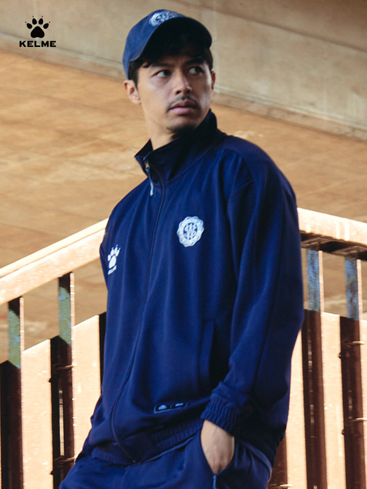 KELME XWIND AND SEA 연명 시리즈 니트 재킷 남성 캐주얼 트렌디 스탠드업 칼라 가디건