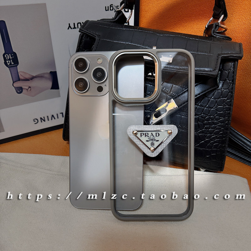 潮牌高级钛原色金属字母透明适用苹果17promax手机壳iPhone16简约12/13pro高级灰14pro防摔软壳15