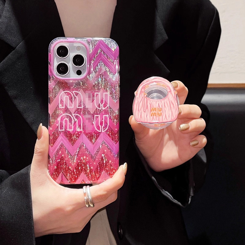 少女心奢华闪粉褶皱字母适用苹果17手机壳iPhone16promax磁吸防摔支架14/13pro创意软壳15promax