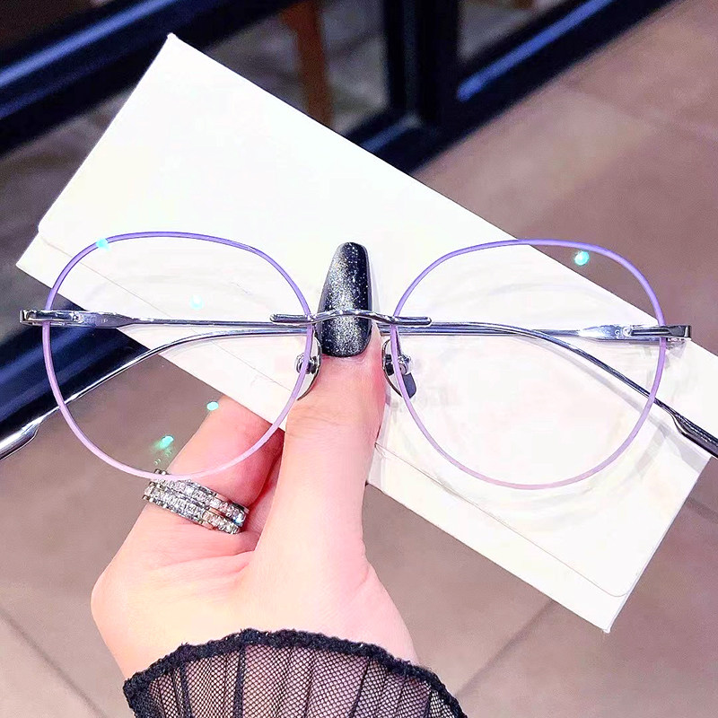 设计师款珐琅彩忆离笙纯钛无框近视远视散光眼镜女万新防眩光镜片