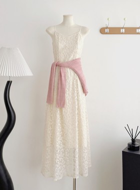 不出错No errors松香栀子温柔重工提花吊带连衣裙 2025春新款