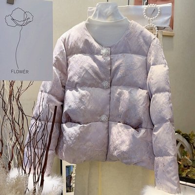 精致提花新中式羽绒服女2025冬季新款气质减龄轻奢狐狸毛国风外套