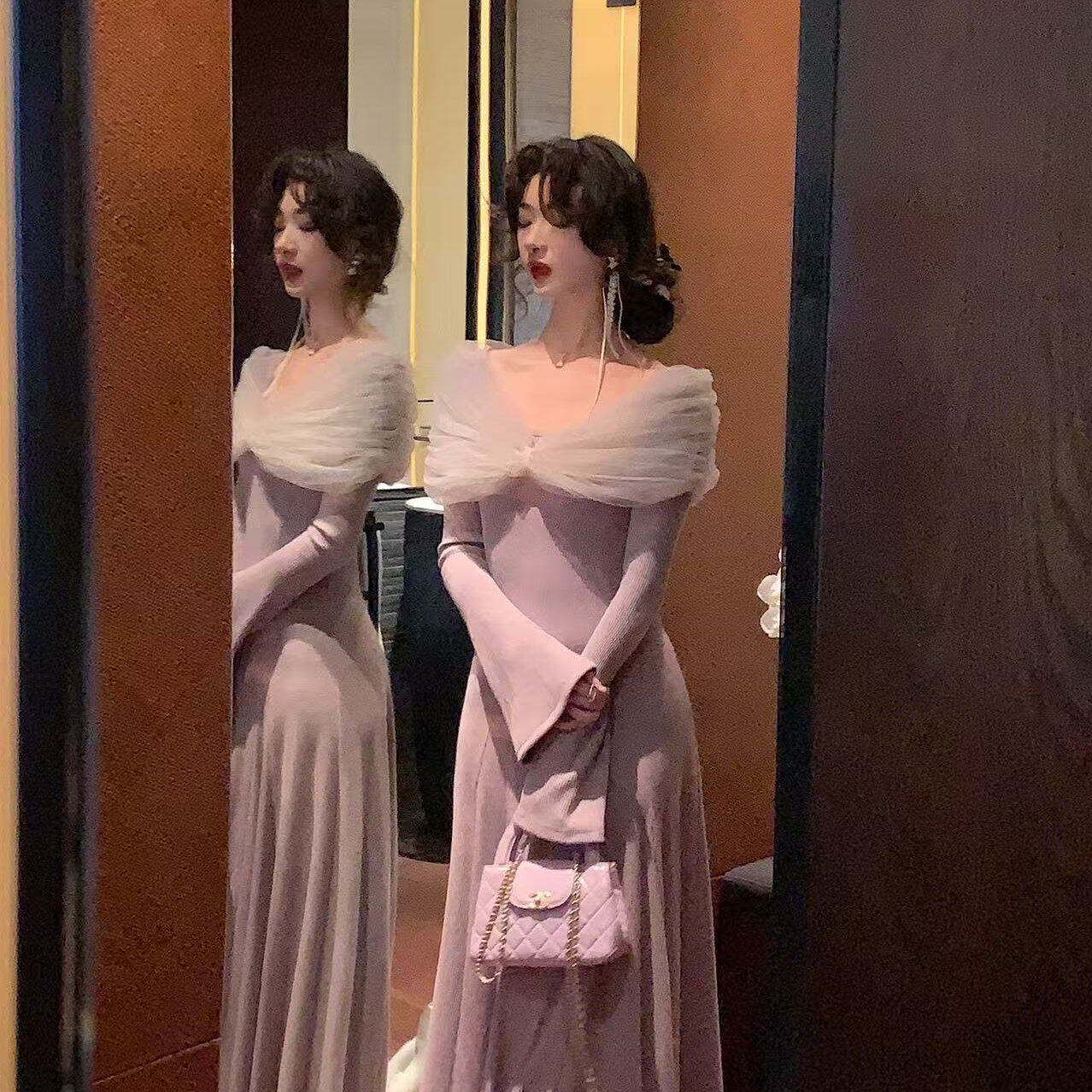 10.31晚8点大Eees 亭玉立 可拆卸蝴蝶结坎肩美女氛围针织裙