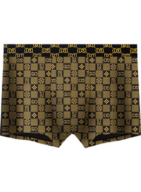 批发男士内裤纯棉印花平角裤中腰石墨烯抗菌舒适透气四角短裤衩男