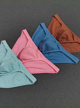 新款纯棉男士内裤棉质小三角裤弹力贴身舒适透气男个性比基尼短裤