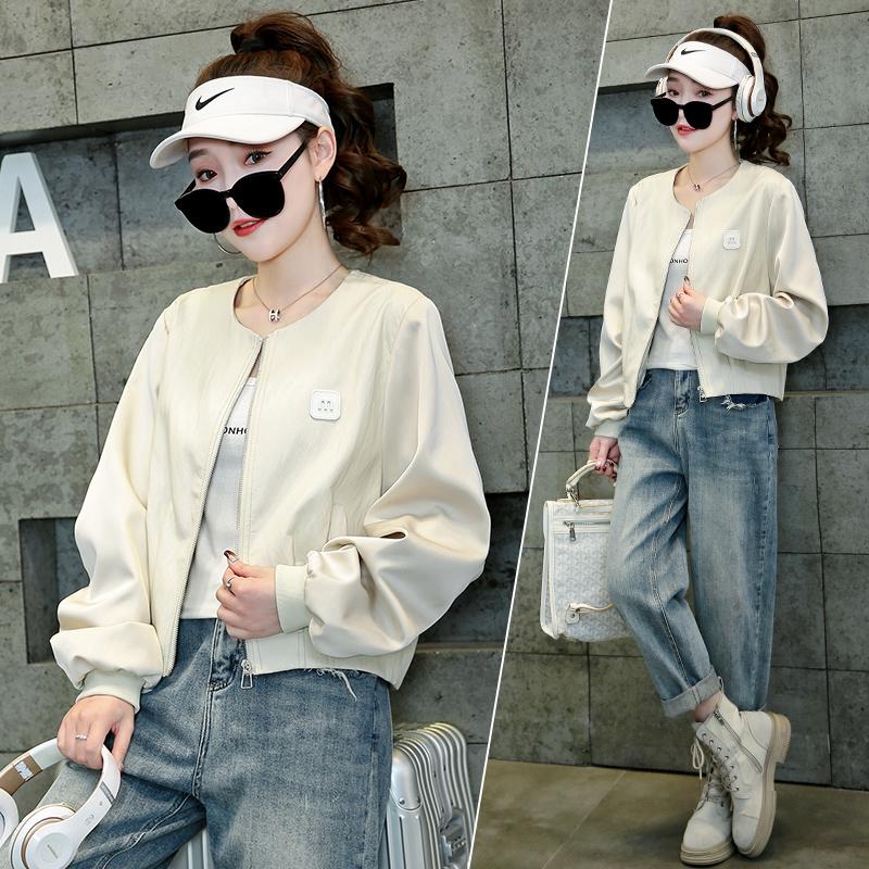 春秋短款PU棒球皮衣女春秋新款