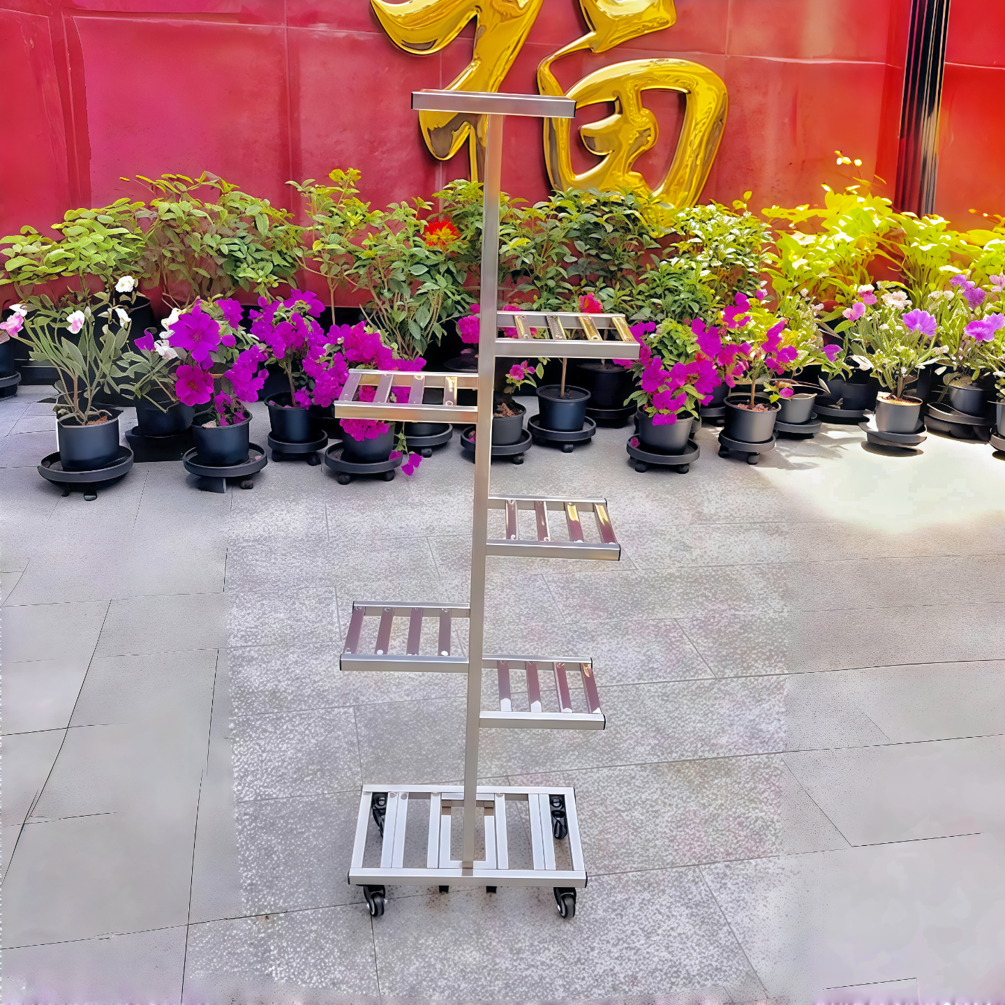 不锈钢花架阳台落地多层置物架