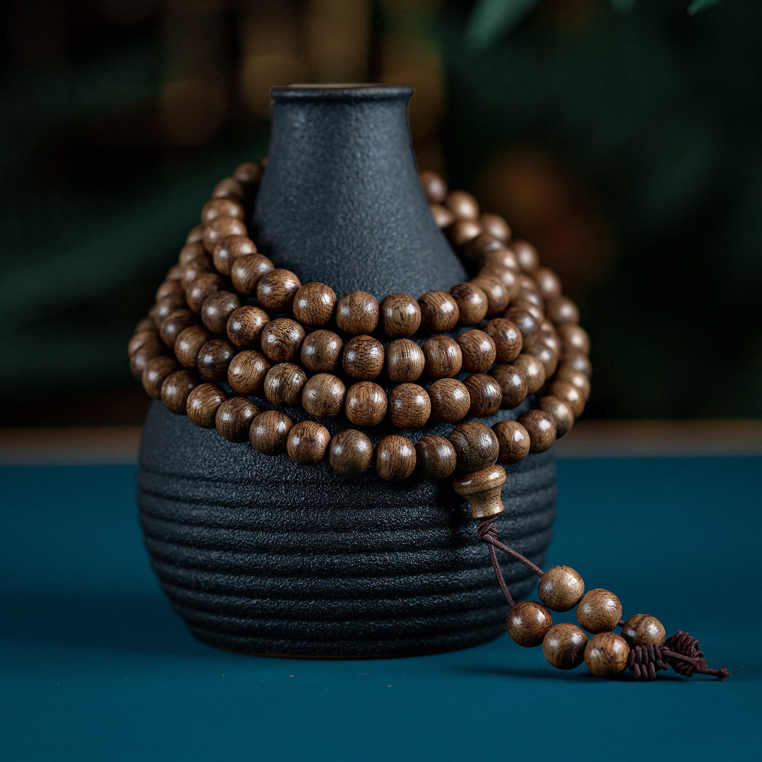 保真文莱沉香桶珠108颗佛珠手串女天然老料沉香木手链男多圈文玩