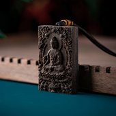 柬埔寨菩萨奇楠佛牌真品沉水棋楠沉香木雕刻药师佛吊坠女男款 挂件