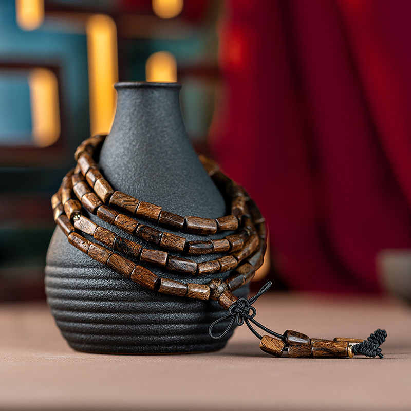 正宗保真文莱沉香手串沉水级长串随形天然老料沉香木女男手链佛珠