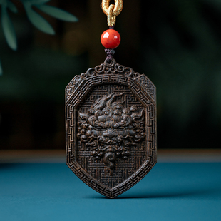 天然文莱黑棋楠沉香吊坠沉水级奇楠手工雕刻瑞兽挂件招财进宝挂饰