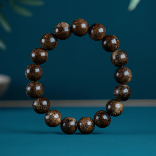 12mm越南芽庄白奇楠沉香手串沉水老料棋楠佛珠男女士情侣款 木手链