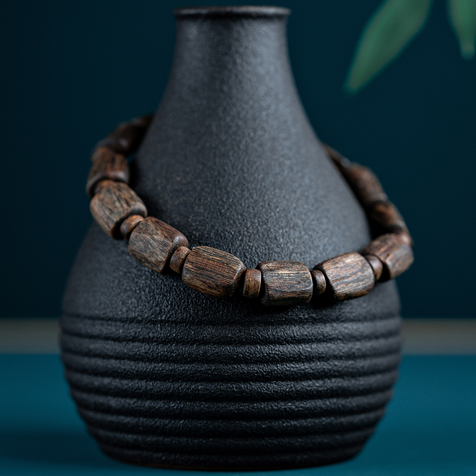 尚庸郡天然越南顺化黑奇楠沉香手串随形桶珠保真老料文玩木手链女