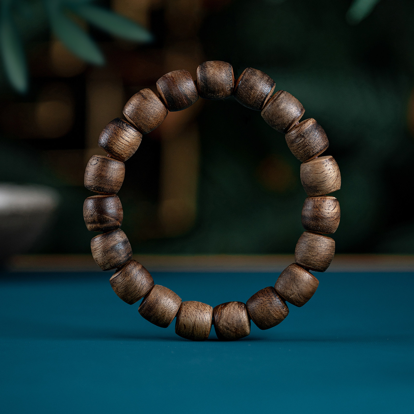 保真印尼马拉OK沉香手串男老料沉香木老型桶珠手链女单圈木质佛珠