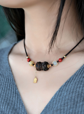 越南白奇楠沉香项链沉水锁骨链