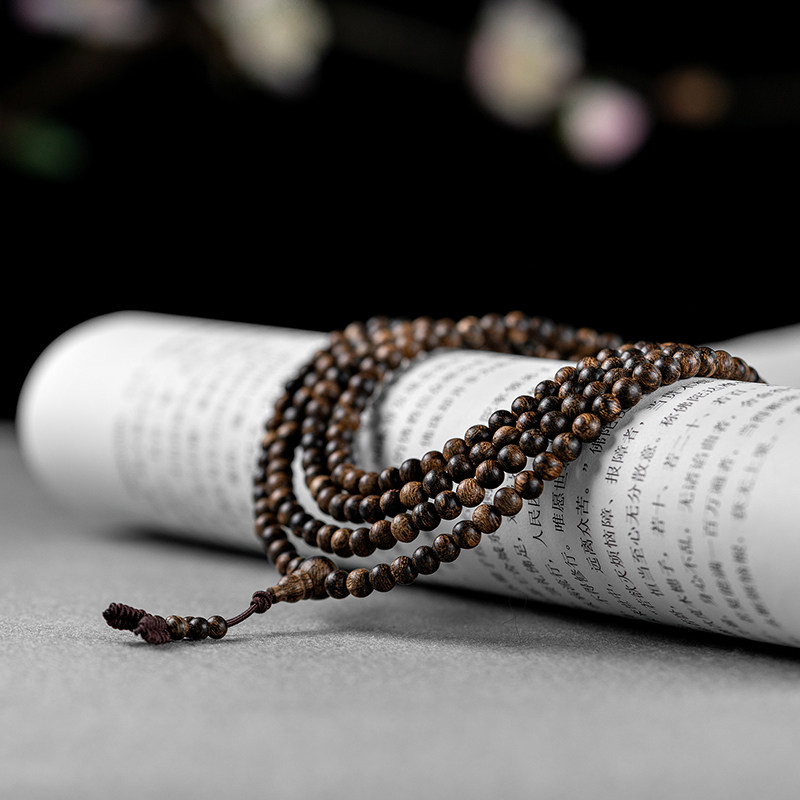 保真达拉干奇楠沉香手串216颗女男士多圈手链老料佛珠沉水级念珠