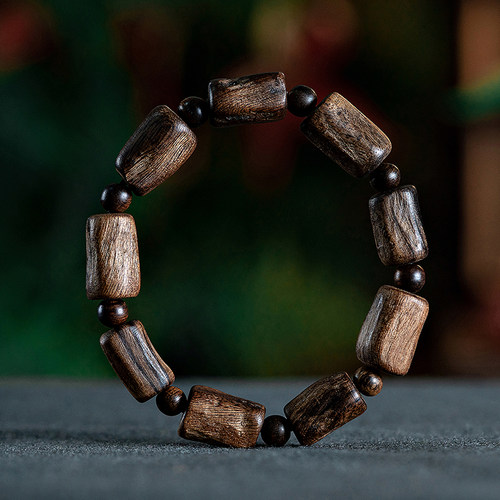 达拉干奇楠沉香手串随形桶珠沉水