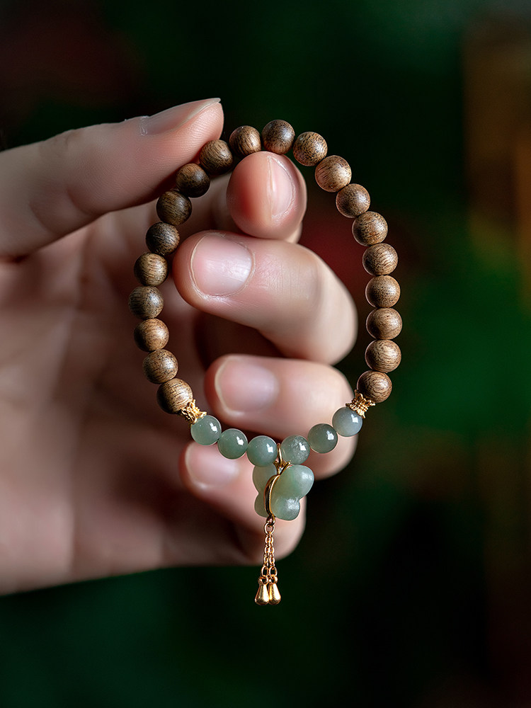 인도네시아 칼리만탄 침향 팔찌 오래된 재료 나무 팔찌 골동품 보석 여성 맘모스 아이보리 그린 타라 목걸이