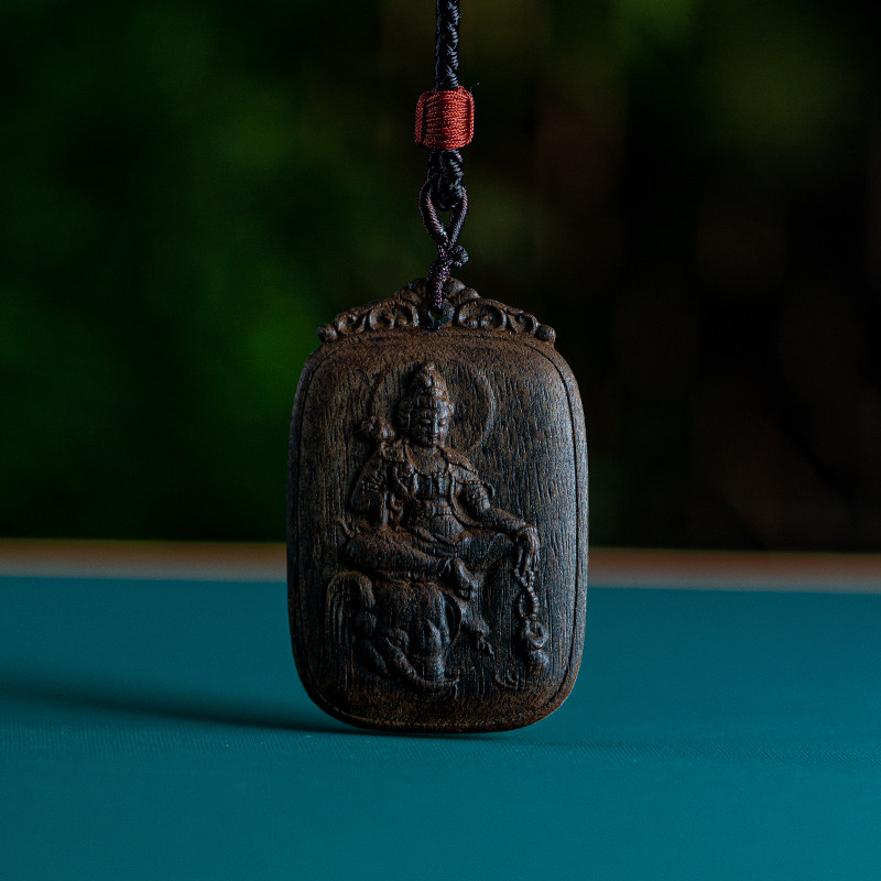 沉水级芽庄黄棋楠沉香挂坠佛牌奇楠雕刻普贤菩萨吊坠生肖龙蛇挂件