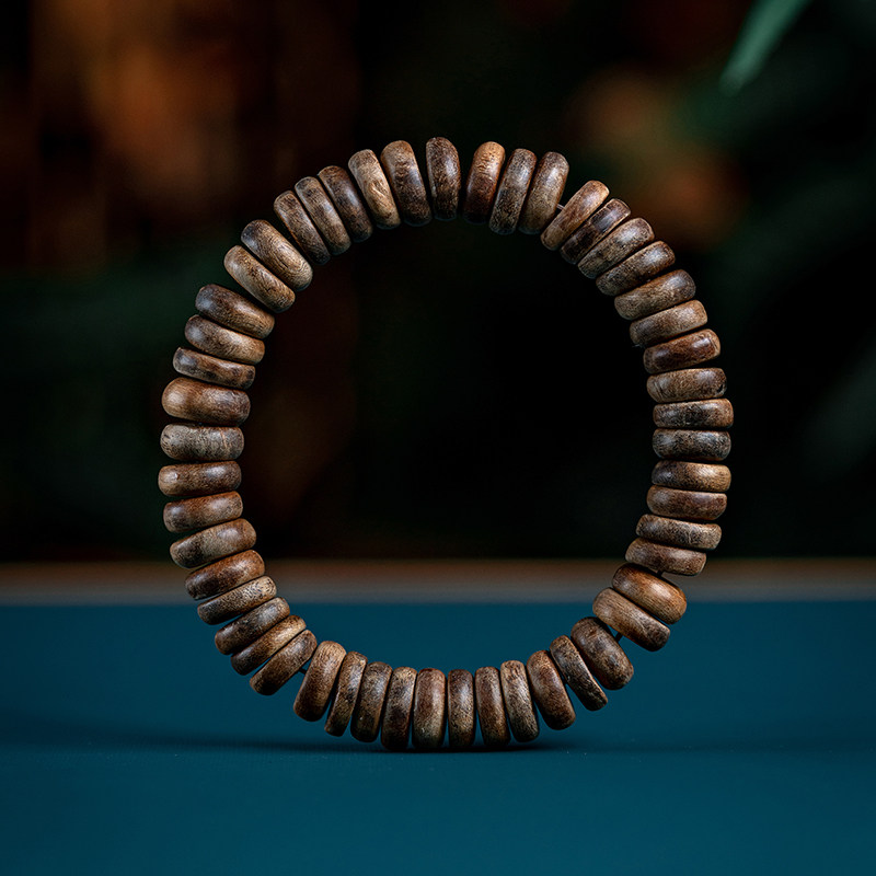 天然印尼达拉干红土沉香佛珠手串沉水老料香木片珠手链女男款文玩