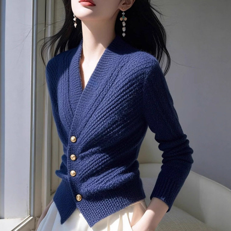 慵懒风高级感超好看2025冬季新款漂亮气质收腰内搭针织开衫毛衣女