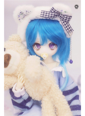 bjd人偶娃娃假发SD MDD叔346分蓝色渐变水母毛DMMD COS高温丝假毛
