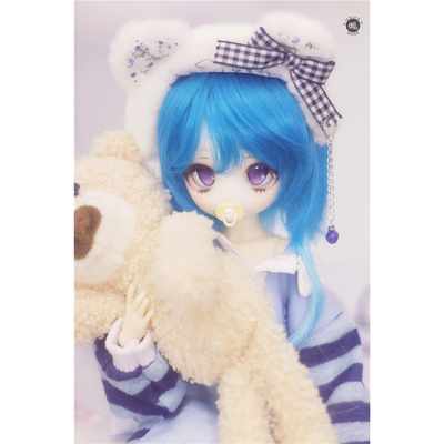 sd假发蓝色高温丝人偶娃娃