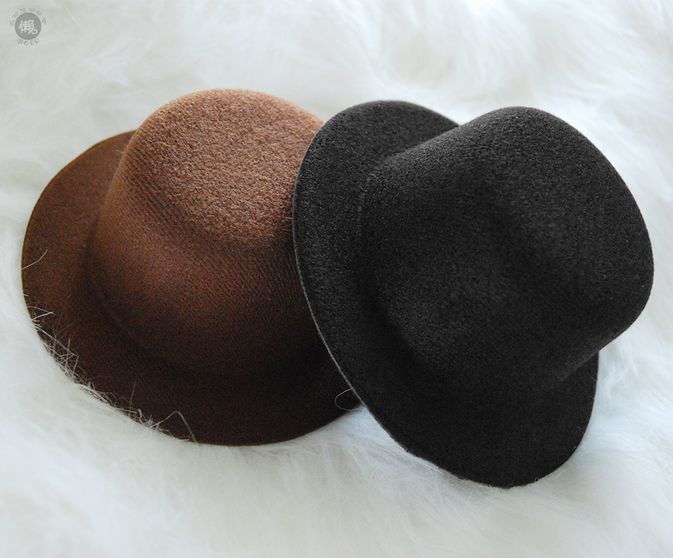 懒娃bjd帽子日常百搭休闲 三分四分礼帽配件黑色棕色时尚帽