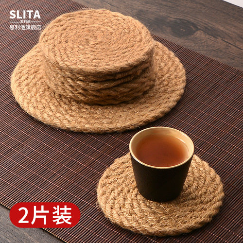 日式亚麻茶杯垫茶壶垫壶承茶托