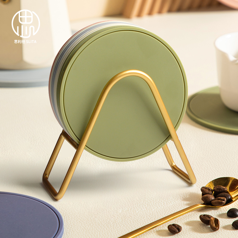 奶油风硅胶杯垫套装防滑好用