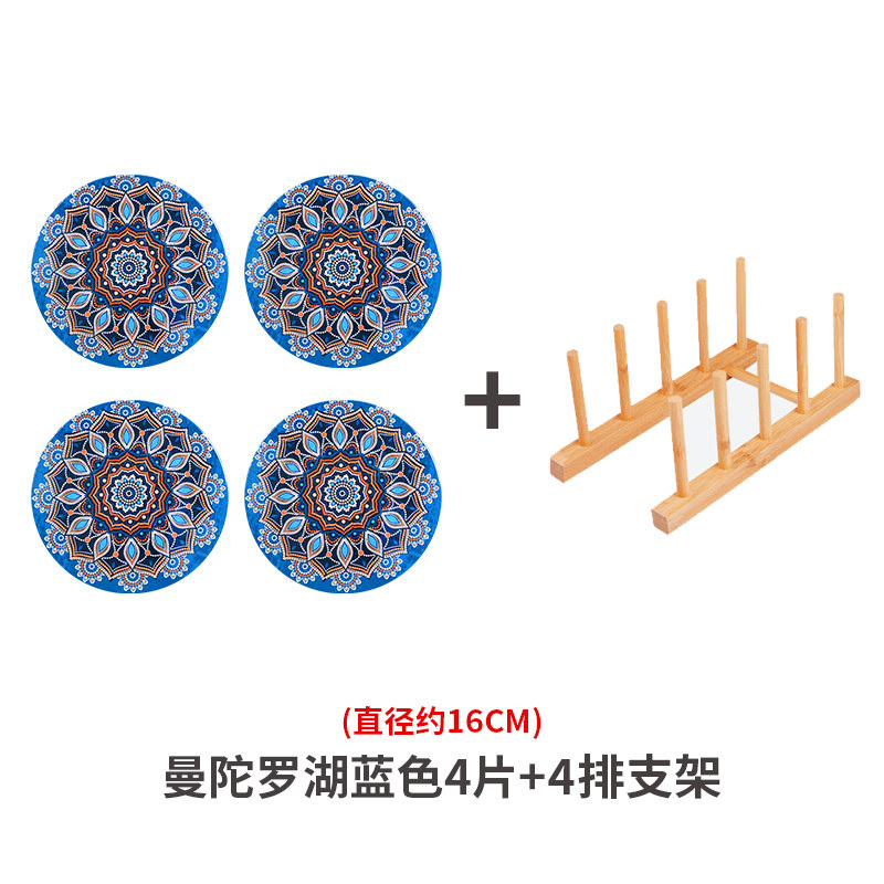 Ceramic Heat Proof Mat Anti-Scalding Table Mat Japanese Style Plate Cup Mat Bowl Mat Household Creative Tableware Mat Mat Decorative Pad