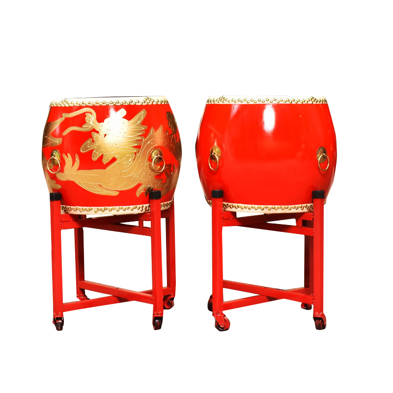 牛皮大鼓立式战鼓龙鼓威风锣鼓跳舞鼓寺庙鼓演出装饰中国红大堂鼓