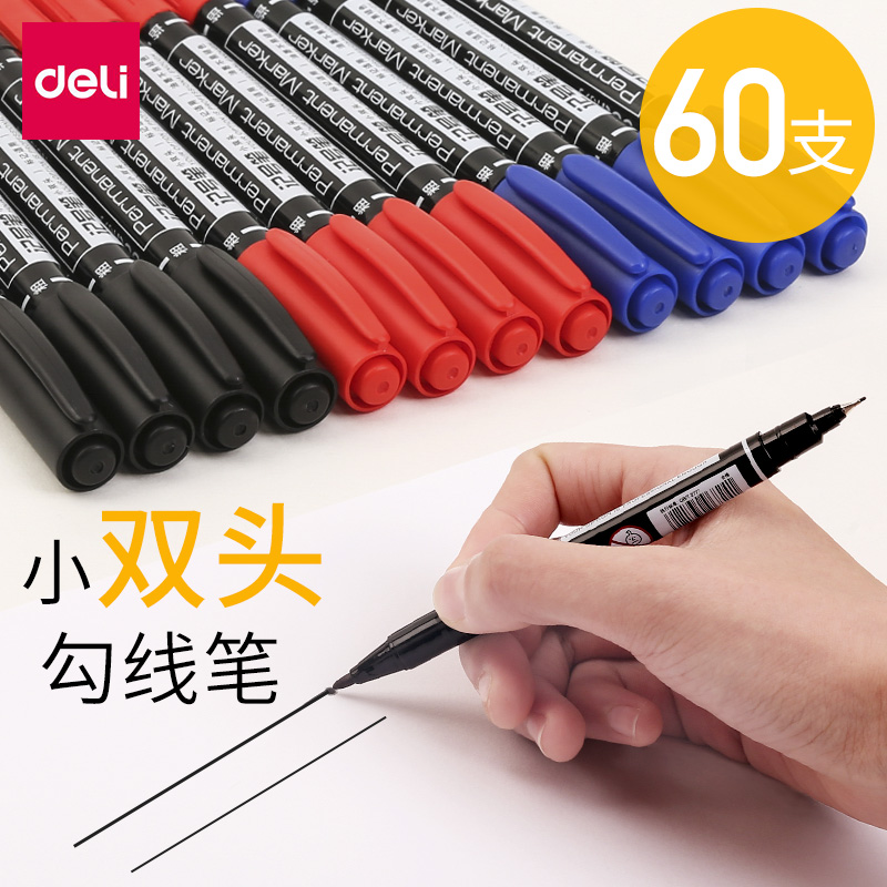 Bút đánh dấu hai đầu nhỏ mạnh mẽ bút móc dòng bút bút dầu màu đen đặc biệt dành cho sinh viên mỹ thuật kệ đựng hồ sơ bằng gỗ giá đựng tài liệu 3 tầng