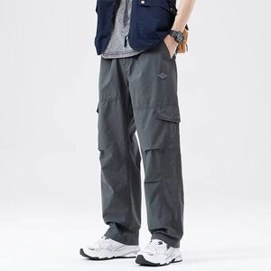 春秋新款男款2026多口袋直筒工装裤户外宽松运动裤潮男阔腿休闲裤