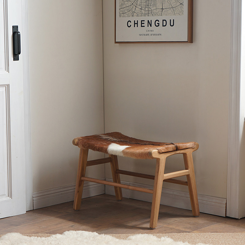 柚木脚凳实木真皮沙发搁脚凳轻奢风复古脚踏凳家用入户门口换鞋凳,住宅家具,其它凳子,淘宝优惠券,粉丝福利购,淘宝优惠卷