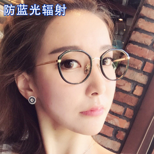 复古风素颜黑框有度数平光眼镜