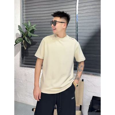 YULE语乐/77788刺绣灯笼短袖卫T双面磨毛加厚正肩圆领打底衫T恤